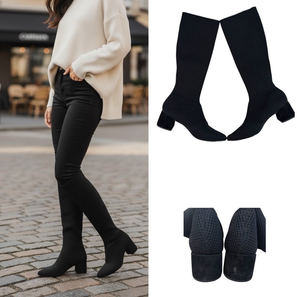 Eileen Fisher Innis Stretch Knit Boot - Picture 1 of 6